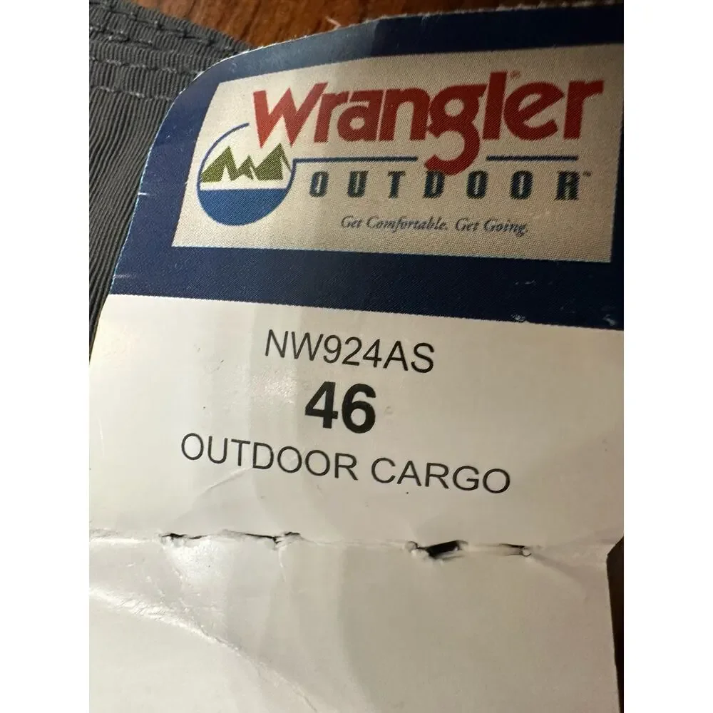 Wrangler Men's Outdoor Cargo Shorts Gray Performance Multi Pocket Nylon Size 46